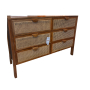 Commode en cannage rotin naturel - 6 tiroirs